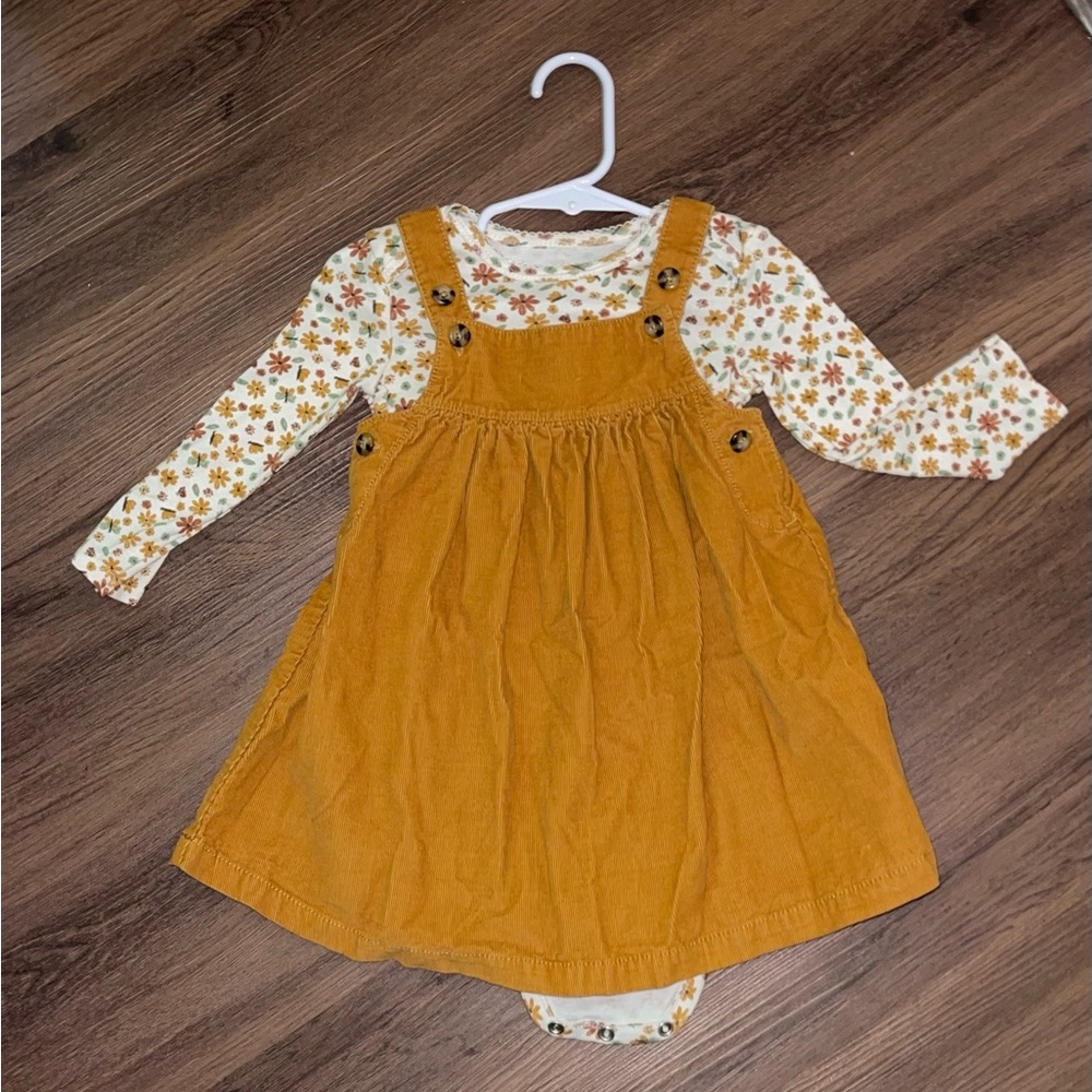 Carter’s Mustard Corduroy Jumper & Floral Set (18m)